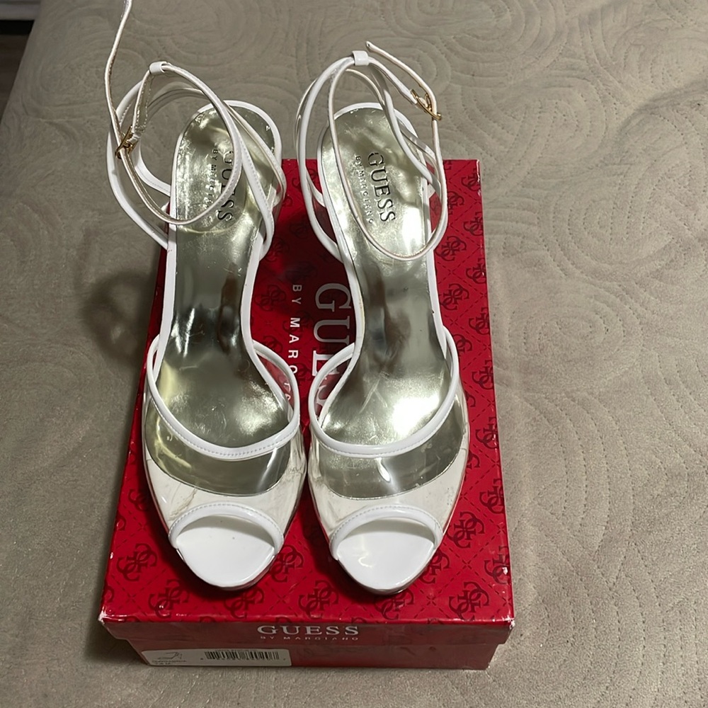 White Guess Heels